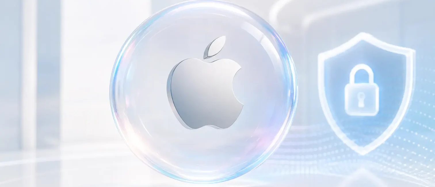 Futuristische Darstellung eines transparenten Schutzschilds mit digitaler Oberfläche als Symbol für KI, Datenschutz und sichere Datenverarbeitung.