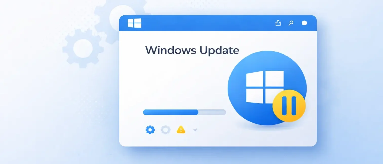 Windows Update-Benachrichtigung mit Pause-Symbol